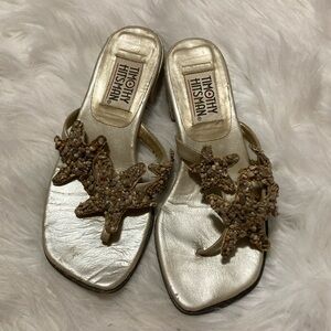 Timothy Hitsman women’s size 5.5 thong sandals beach pebbled starfish Resortwear